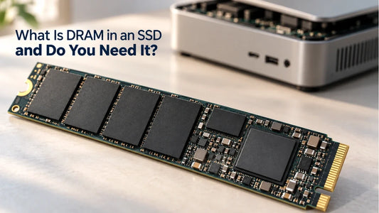 M.2 SSD beside a mini PC, introducing SSD DRAM and whether you need it.