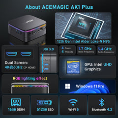 ACEMAGIC K1 AMD Ryzen™ 5 7430U Mini PC