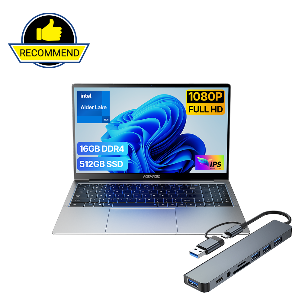 Back to School Sale Bundle: AX15 Intel N150 Laptop and 8-in-1 Docking Hub