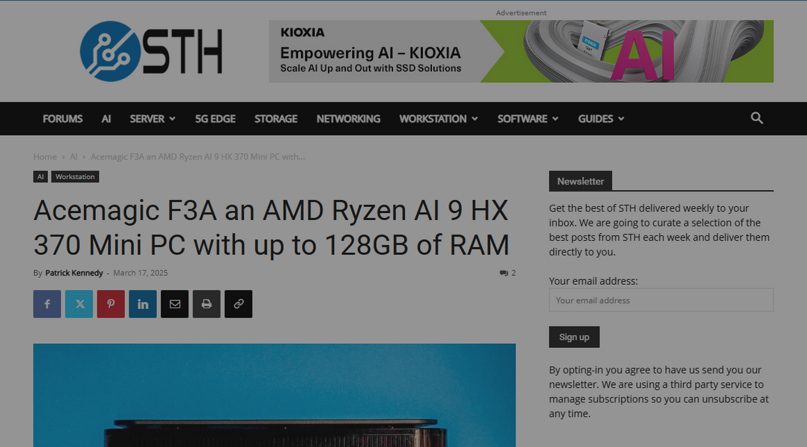 ACEMAGIC F3A Mini PC – Ryzen AI 9 HX 370, Radeon 890M, 8K