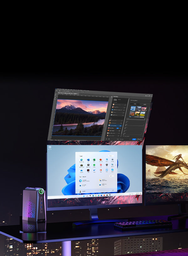 PELADN HA-4 Gaming Mini-PC, AMD Ryzen 7 7840HS , Radeon 780M, Win11 Pro