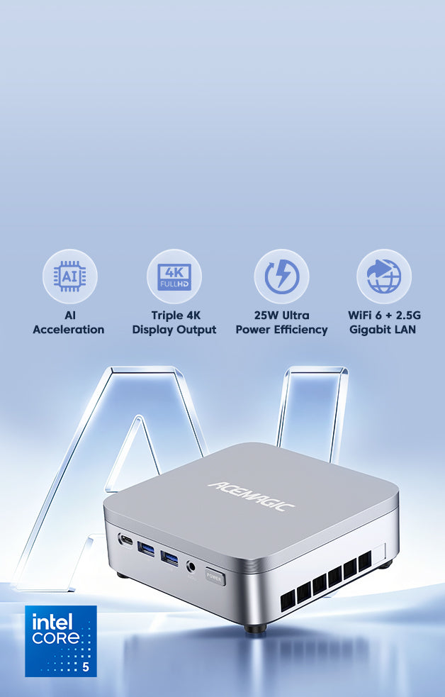 ACEMAGIC K5 Intel® Core™ 5 320 AI Mini PC | 40 TOPS Small Form