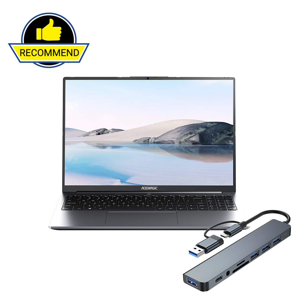 Back to School Sale Bundle:  ‎RX16 AMD Ryzen 7 7735HS Laptop and 8-in-1 Docking Hub