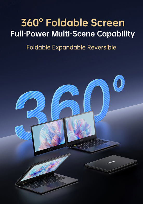 Acemagic X1 360° Horizontal Dual Screen Laptop 