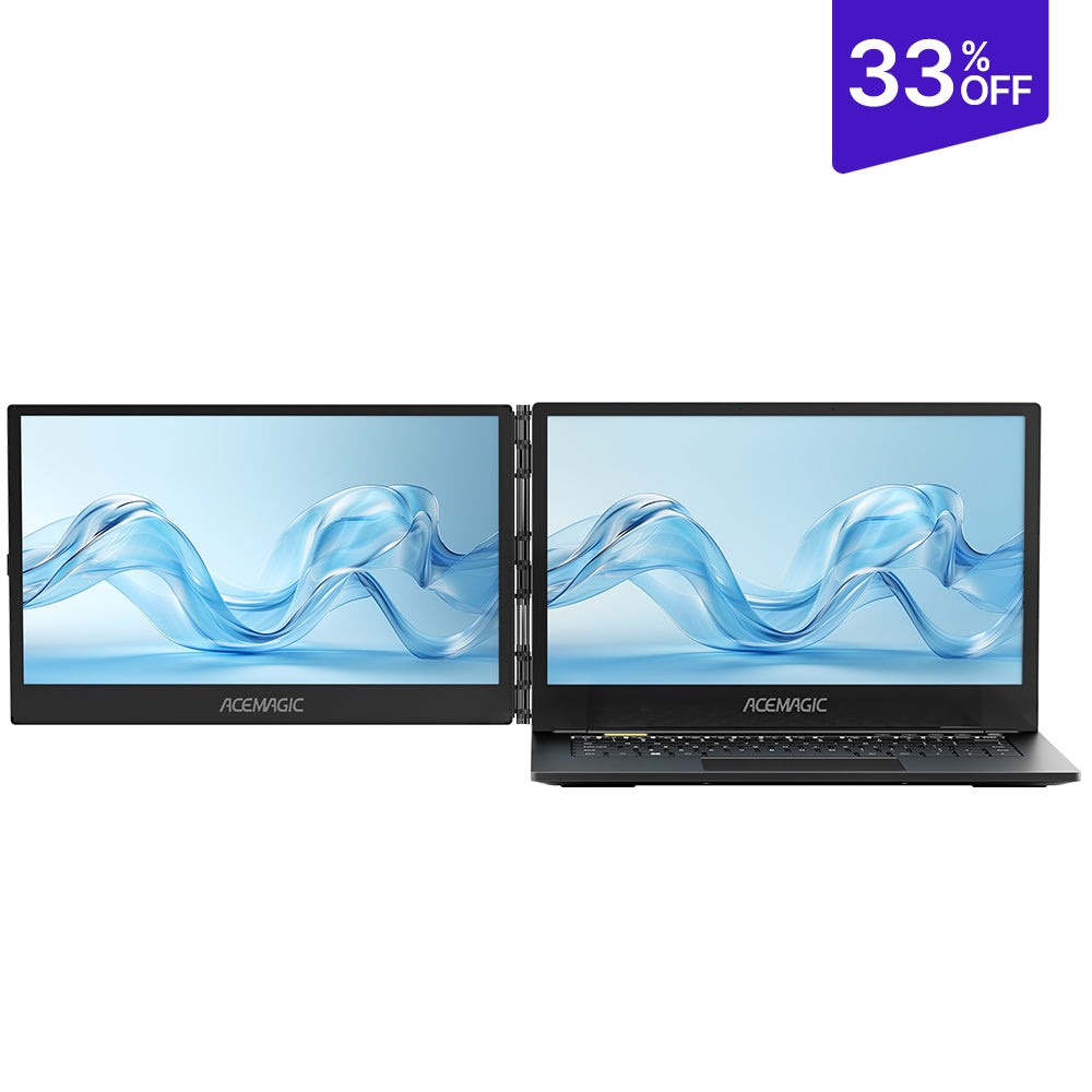 ACEMAGIC X1 360° Horizontal Dual-Screen Laptop with Intel Core i7-1255U