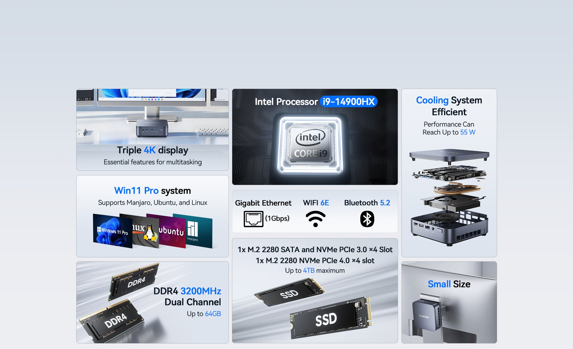 ACEMAGIC M5 Intel® Core™ i9-14900HX/i7-14650HX Mini PC